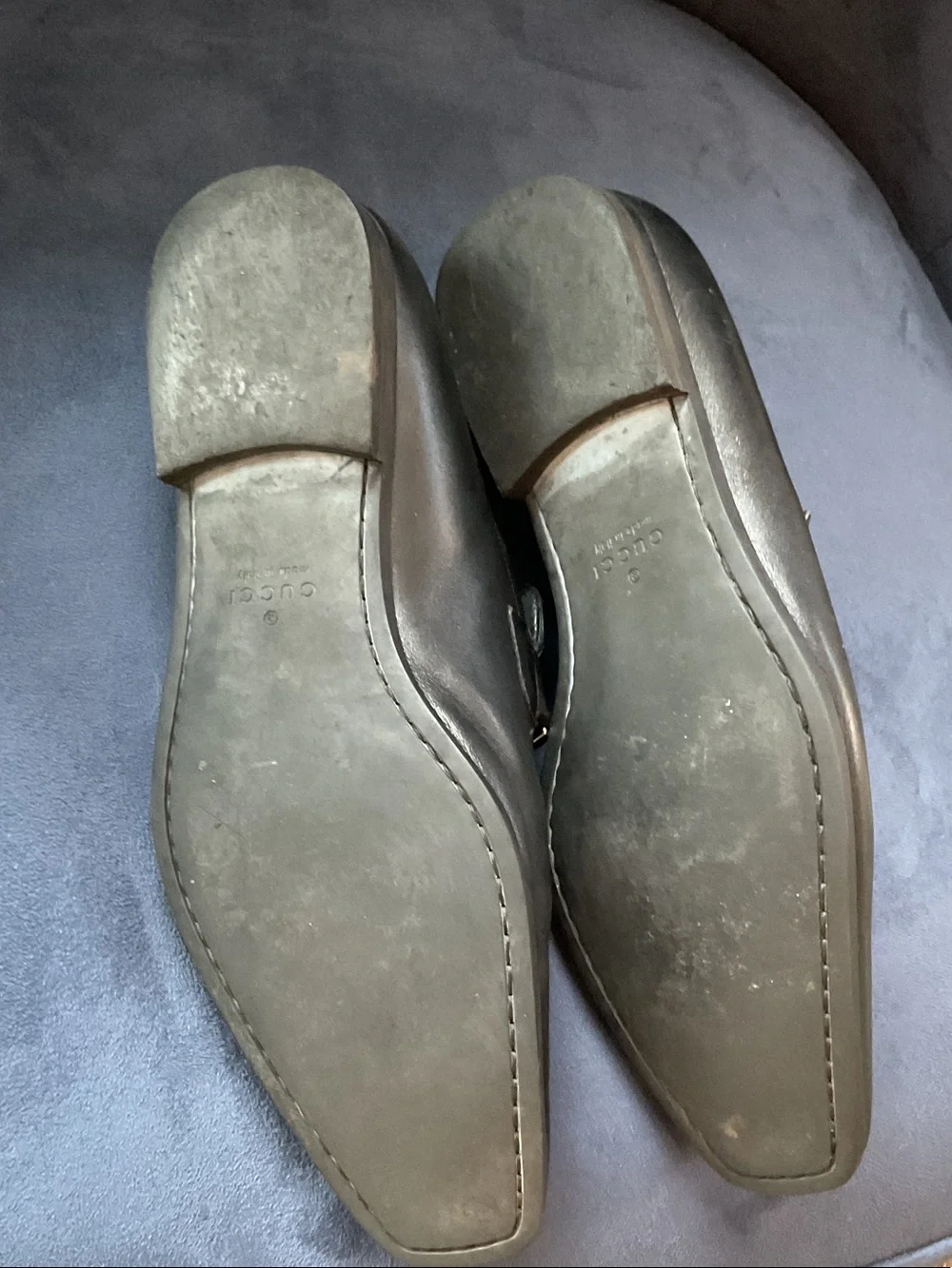 Gucci Black Leather Silver Bit Slip-On Loafers